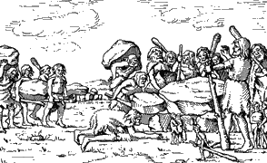 Die Erbauung eines Großsteingrabes nach der Vorstellung Johann Picardts